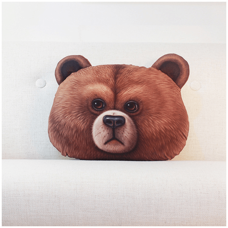 49X34Cm Creative PP Cotton 3D Bear Rabbit Cushion Animal Head Pillow Birthday Gift Trick Toys