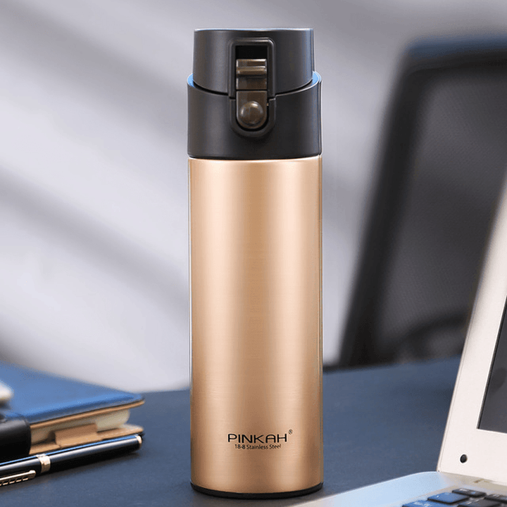 PINKAH 530ML Thermos Bottle with Tea Filter Vacuum Flask Sealed Leakproof Stainless Steel Big Capacity Travel Insulated Cup