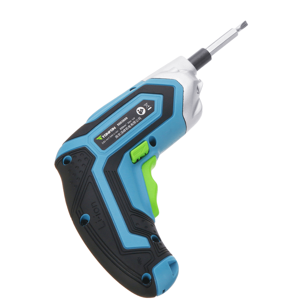 Tonfon 3.6V Cordless Electric Screwdriver USB Rechargable Power Screw Driver with Screw Bits