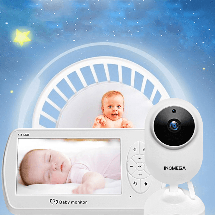 INQMEGA Wireless Baby Monitor 4.3 Inch Baby Nanny Security IP Camera Babysitter Night Vision Temperature Monitoring