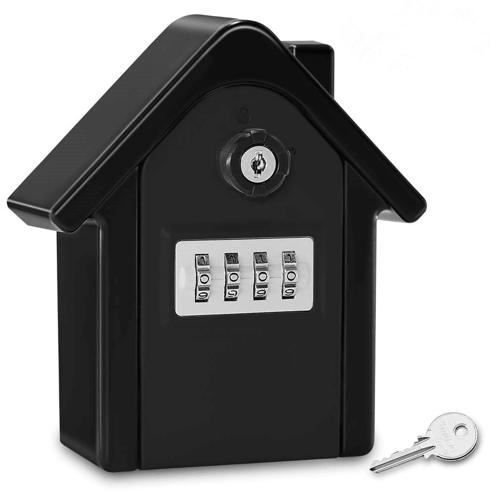 Aluminum Alloy Password Box Wall Mounted Key Lock Box 4 Digit Code Combination Key Storage Box for Realtor Construction Indoor Outdoor Room Escape - MRSLM