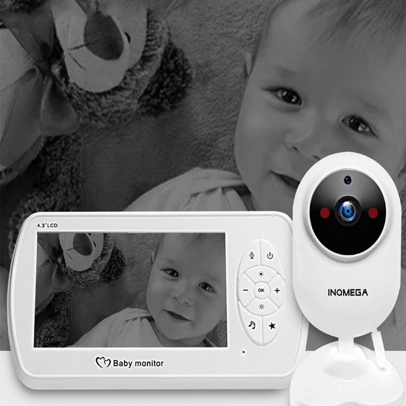 INQMEGA Wireless Baby Monitor 4.3 Inch Baby Nanny Security IP Camera Babysitter Night Vision Temperature Monitoring