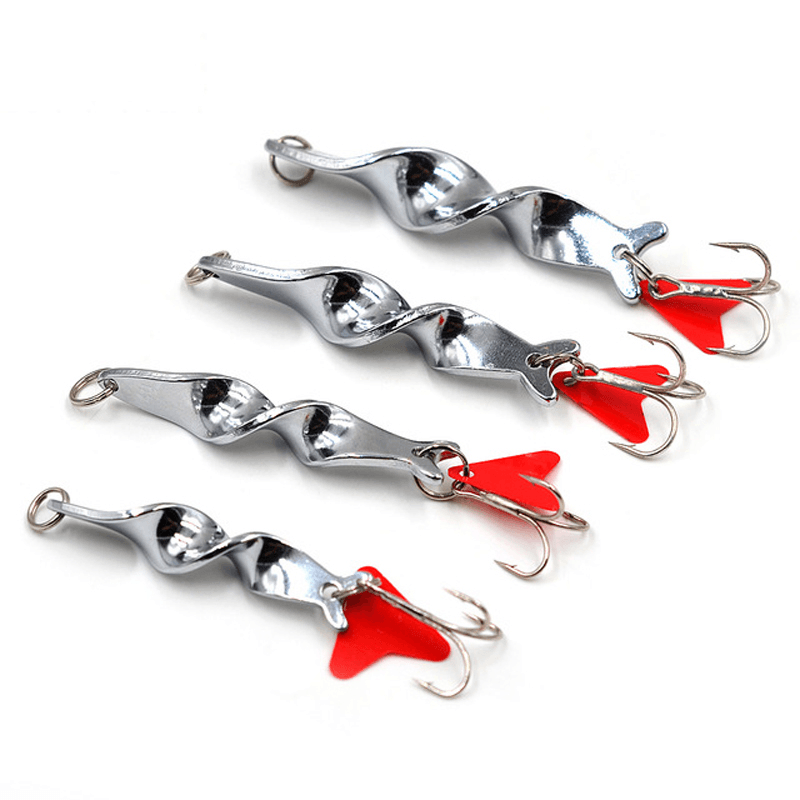 1PCS 10G 14G 21G 28G Metal Spiral Spinner Hard Baits Spoon Fishing Lure Treble Hook Spinner - MRSLM