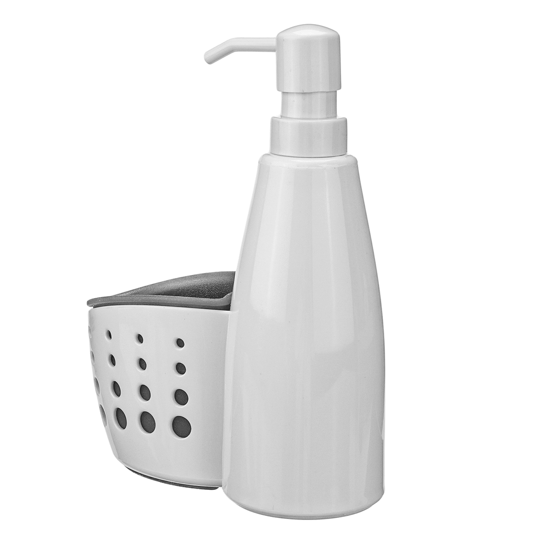 400Ml Soap Dispenser Storage Box Tabletop Liquid Detergent Sponge Container