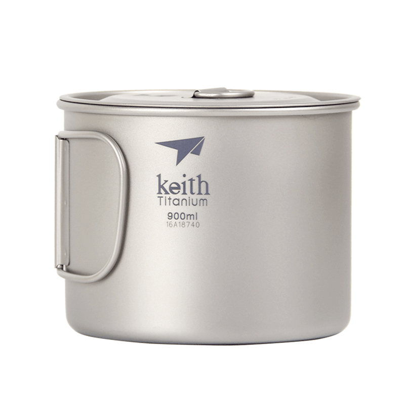 Keith Ti3209 Titanium 900Ml Folding Handle Soup Pot Lightweight Noodles Cup Water Cup Camping Travel Picnic