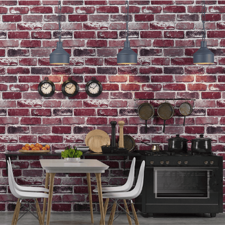 3D Modern Brick Pattern Non-Woven Wall Sticker Vintage Style Living Room Bedroom