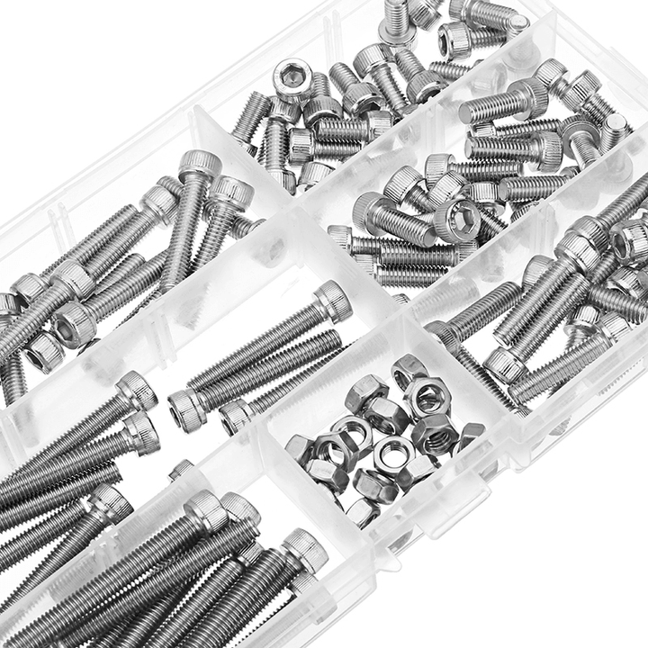 Suleve‚Ñ¢ M5SH3 110Pcs M5 Stainless Steel 10-40Mm Hex Socket Cap Screw Allen Bolt Assortment Kit