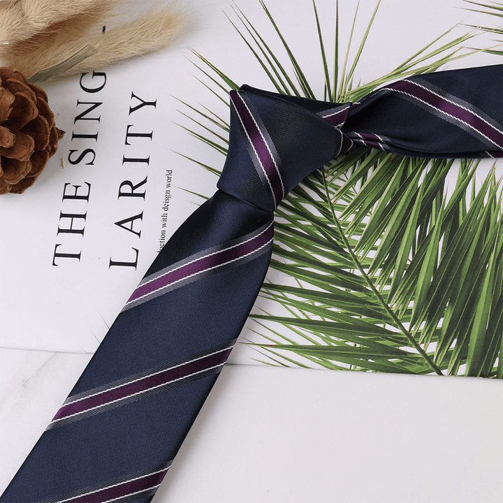 Men'S Trendy Business Casual Narrow 6Cm Polyester Jacquard Tie