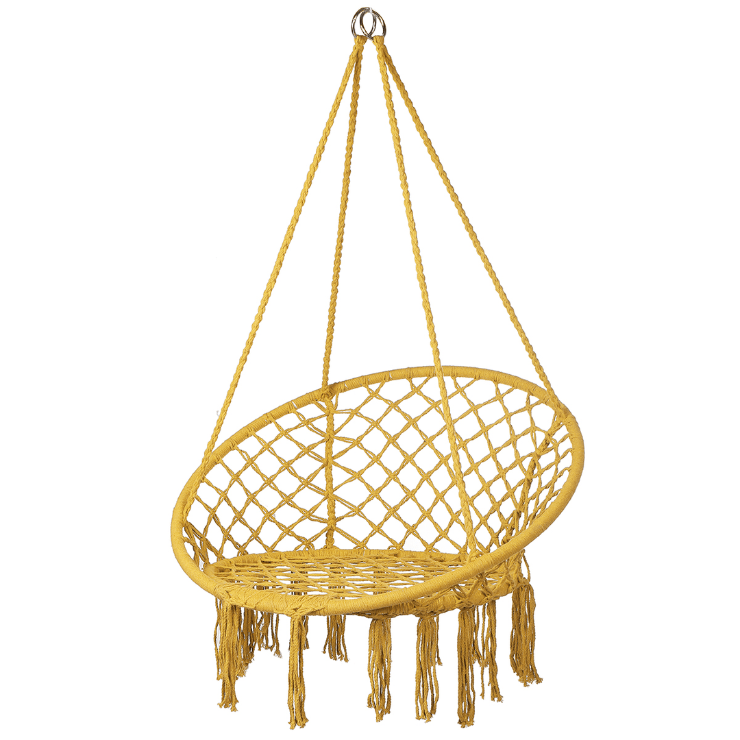 Macrame Swing Chair Kids Hanging Hammock Chair Max Load 125Kg Outdoor Indoor Garden - MRSLM