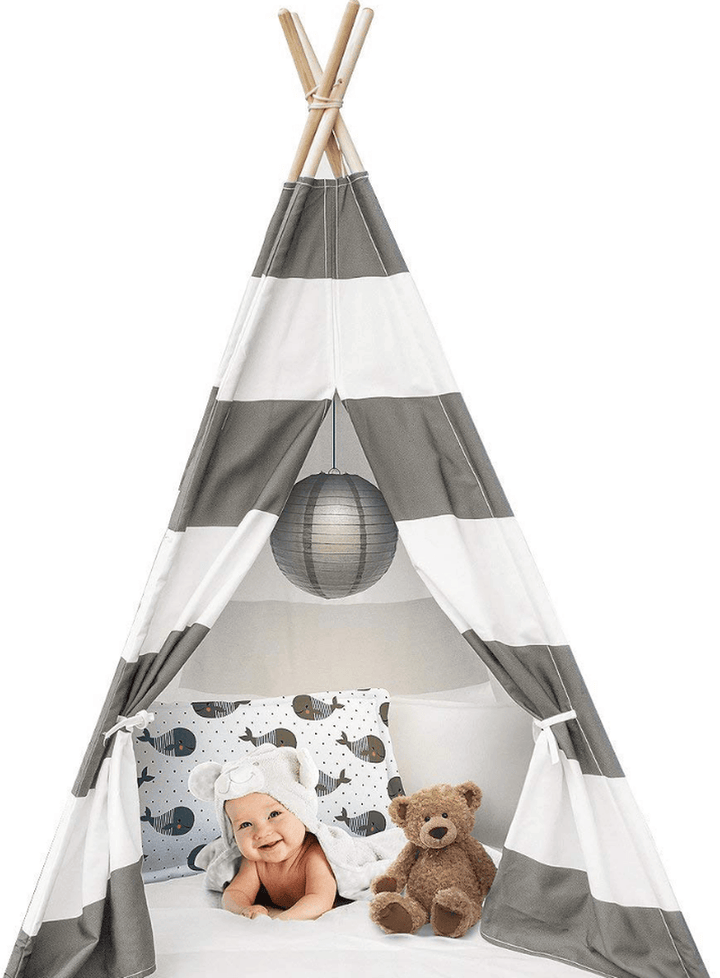 130Cm/160Cm Kids Portable Play Tents Teepee Tipi Play House Children Baby Cotton Canvas Indian Pretend Playhouse BoysÔºÜGirls Gifts