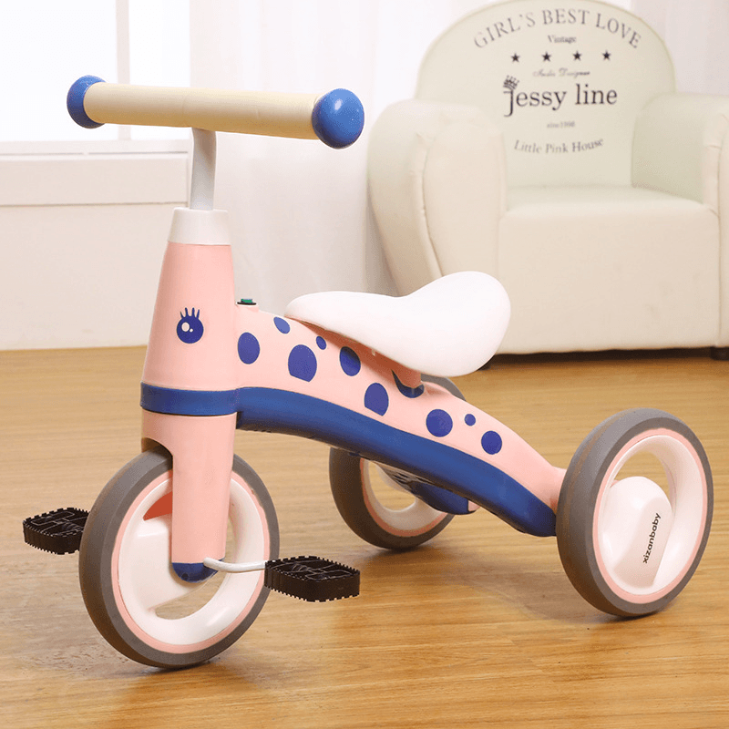 3.5KG Soft Leather Seat Children'S Three-Wheeled Scooter with Cartoon Shape Built-In Music Children Balance Car