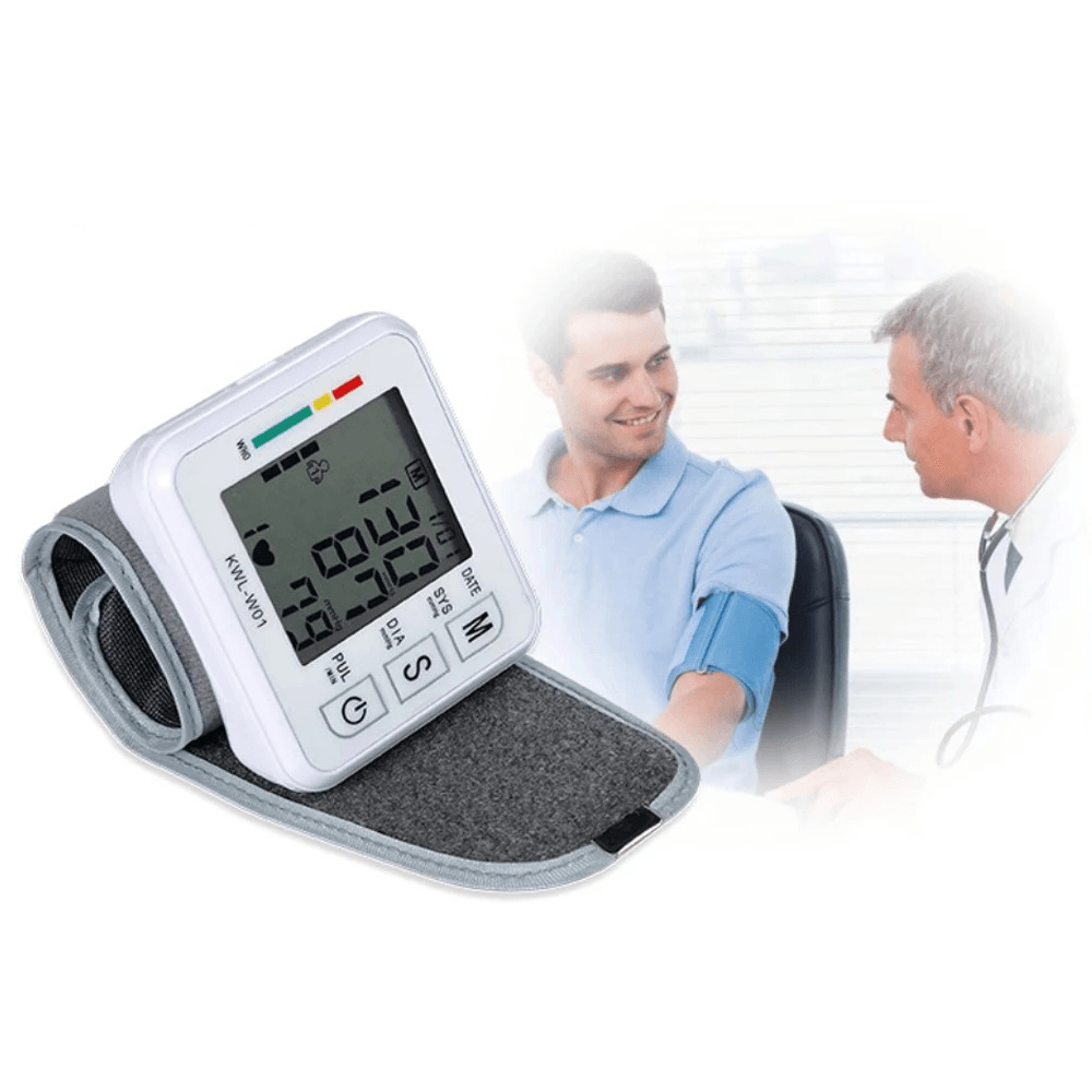 Boxym Wrist Blood Pressure Monitor Automatic LCD Blood Pressure Measurement Electronic Sphygmomanometer Tonometer Health Household Heart Rate Equipment