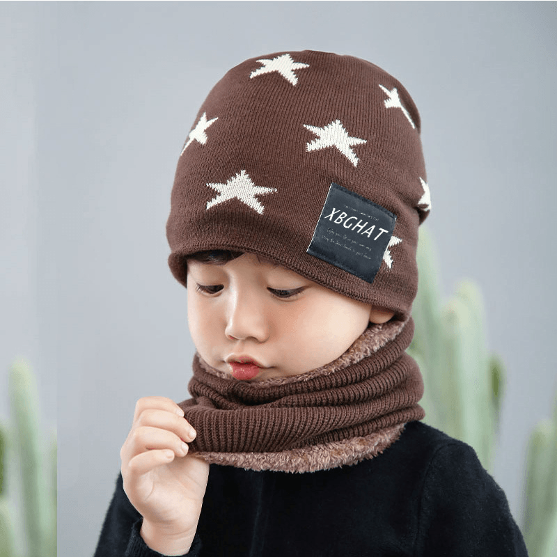 Five Pointed Star Woolen Hat Autumn and Winter Warm Knitted Parent Child Hat