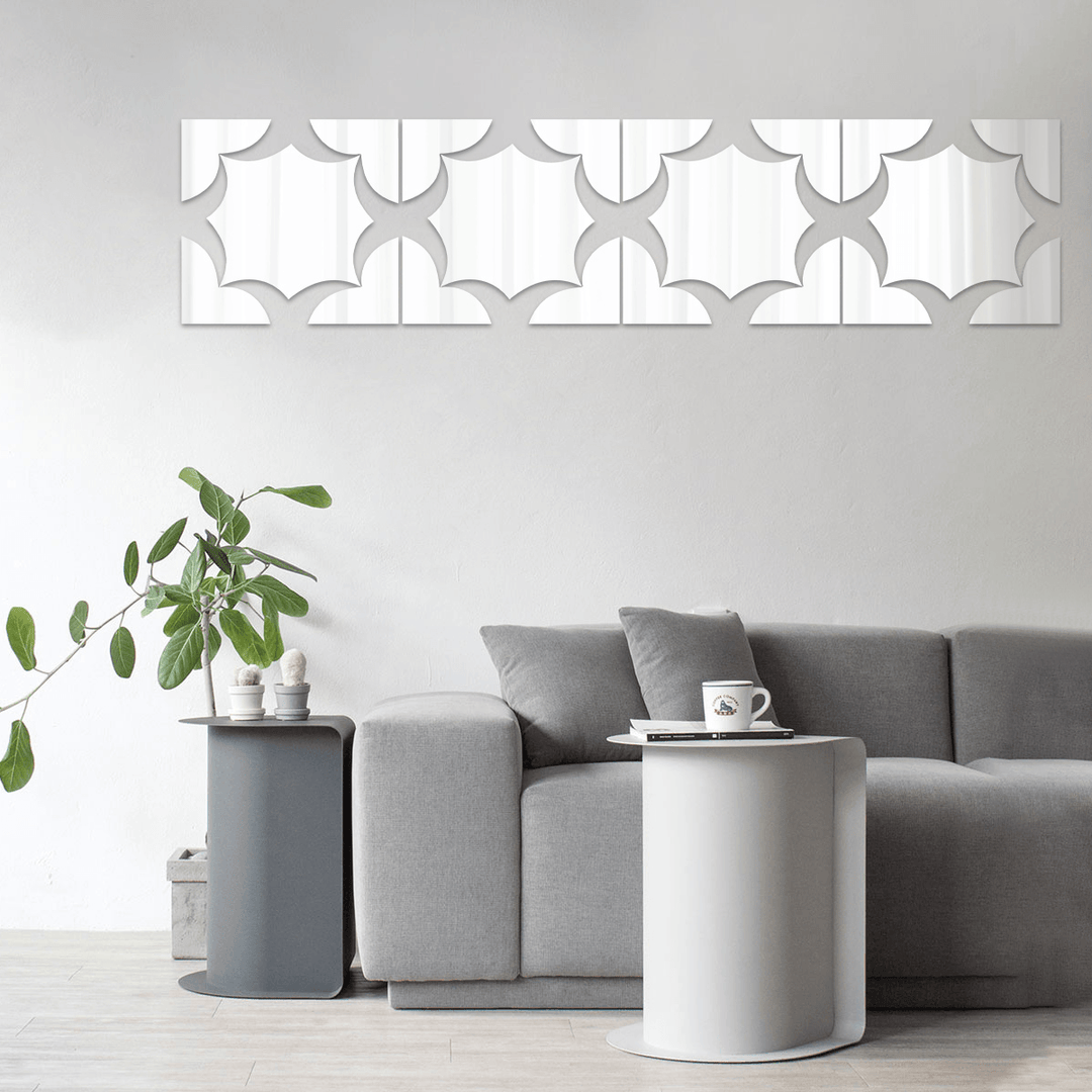 3D Acrylic Mirror Effect Tile Wall Sticker Room Decor Stick on Art Home Bathroom