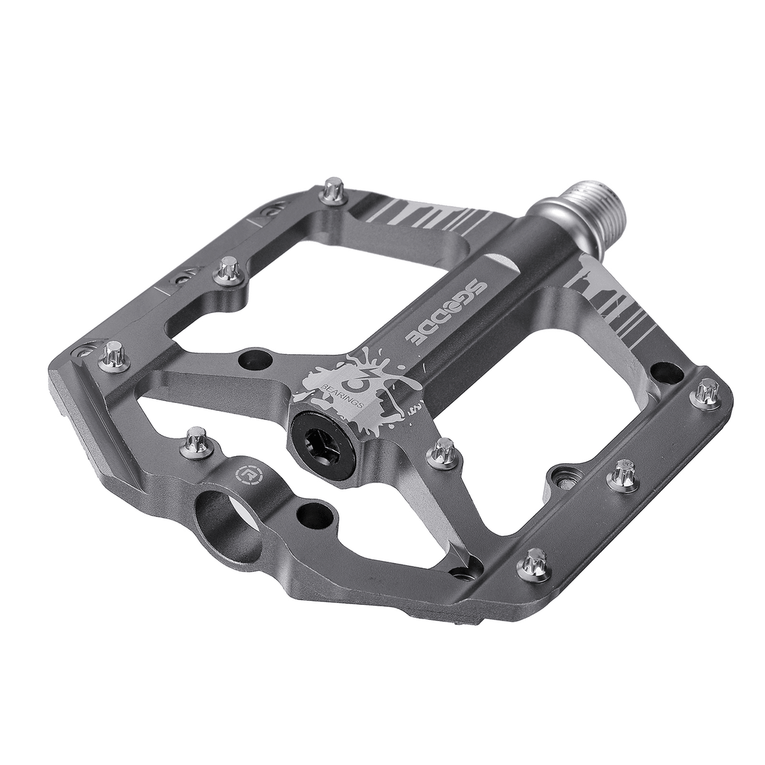 SGODDE Mountain Bike Pedals Platform Bicycle Flat Alloy Pedals Non-Slip Outdoor Cycling Flat Pedals