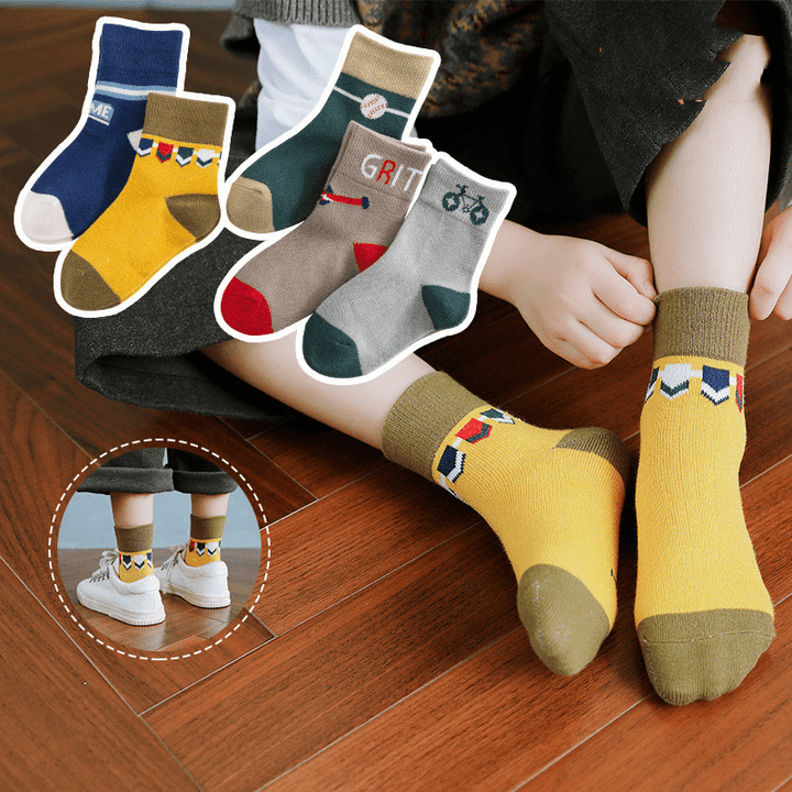 Children'S Socks Autumn and Winter Combed Cotton Cartoon - MRSLM