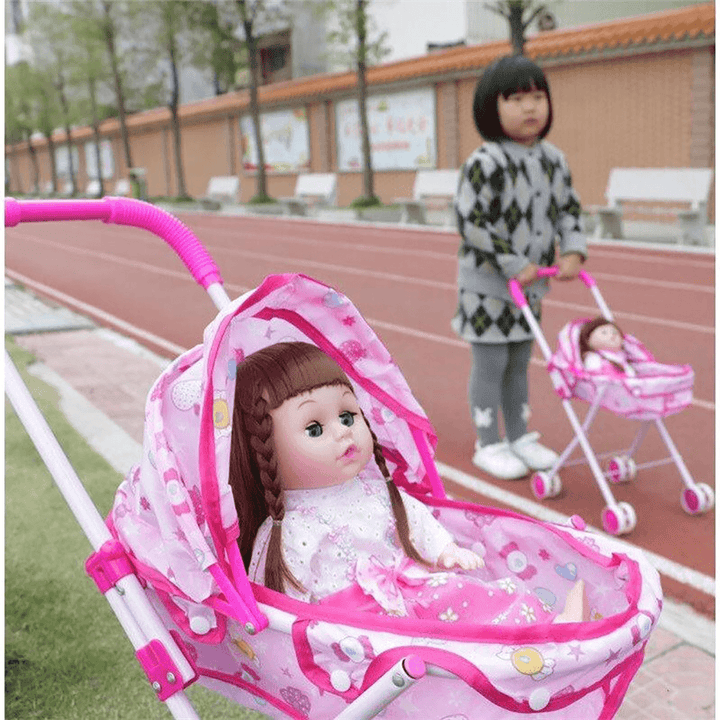 Baby Doll Stroller Folding Doll Trolley Children Walker Toys