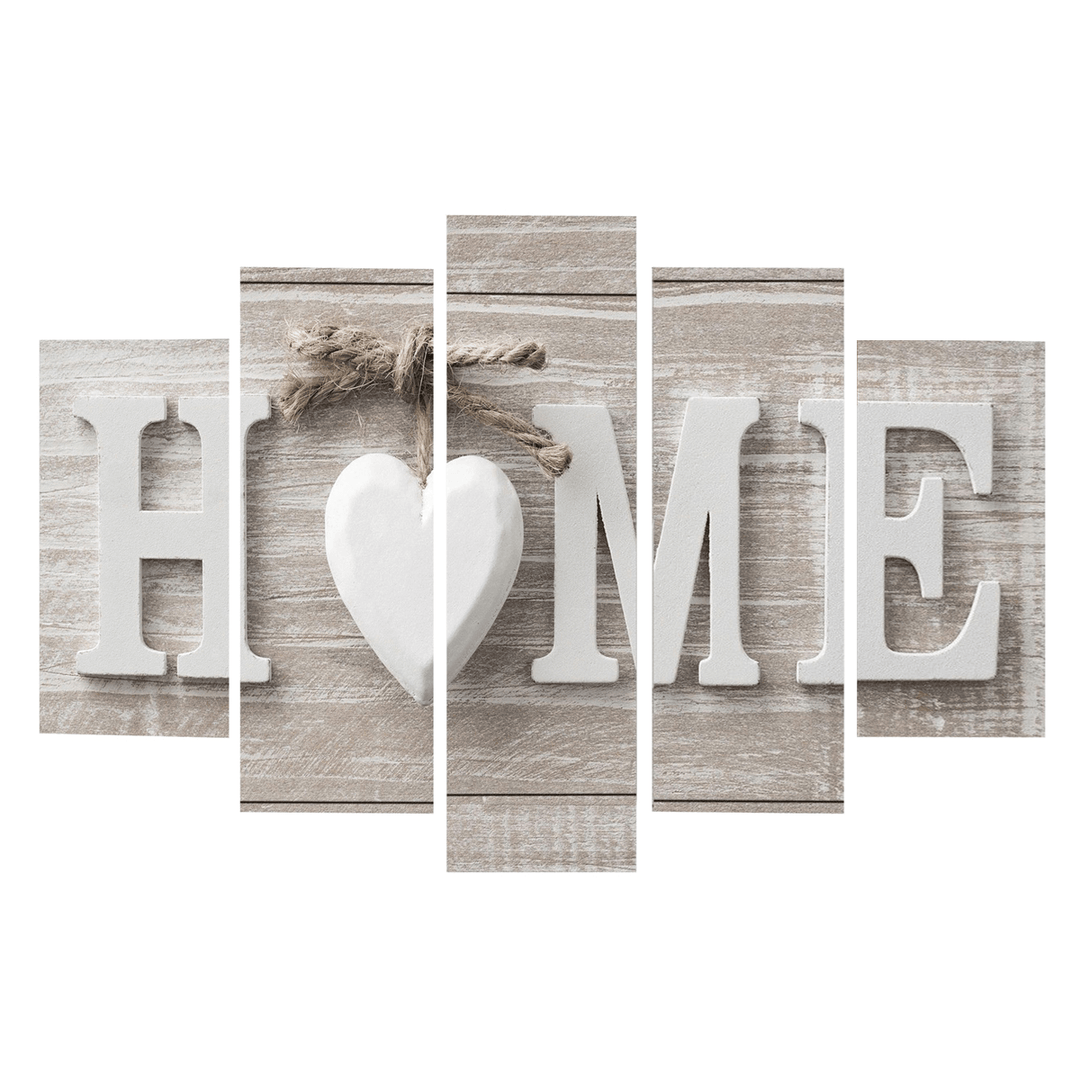 5 Panels Love HOME Wall Art Print Pictures Canvas Wall Art Prints Unframed for Home Decorations