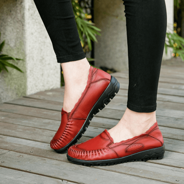 Genuine Leather Women Comfy Casual Flat Loafers