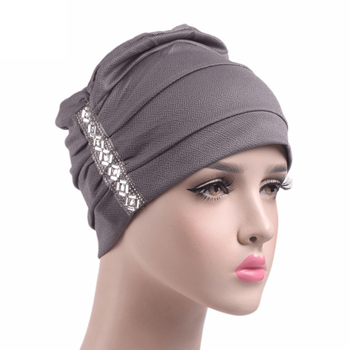 Womens Chemo Cap Soft Muslem Ethnic Beanie Sleep Turban Hat Headwear for Cancer Patients - MRSLM