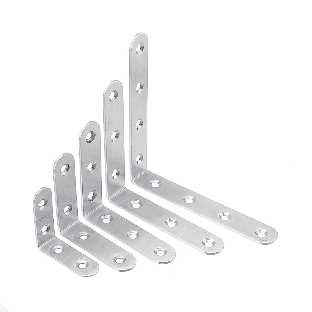 Stainless Steel Corner Braces Joint Code L Shaped Right Angle Bracket Shelf Support for Furniture - MRSLM