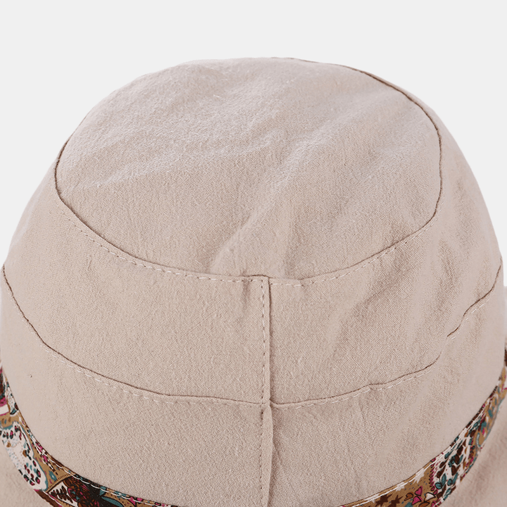 Multipurpose Foldable Anti-Uv Cap for Lady Print Beach Sun Hat Cotton Wide Brim Hat for Women Elegant Summer Hats