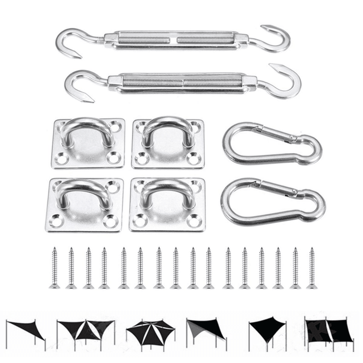 Mounting Screw Stainless Steel Sun Sail Shade Canopy Fixing Fittings Hardware Accessory Kit - MRSLM