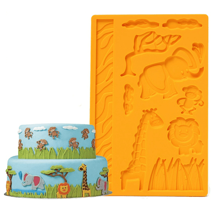 3D Lace Zoo Silicone Embossing Mould Animal Jungle World Fondant Cake Mold