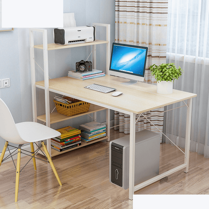 Simple Computer Desktop Desk Combination Bedroom Desk Bookshelf Writing Table for Home Office - MRSLM