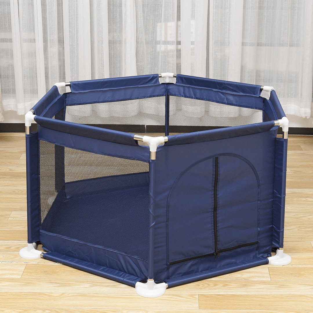 6 Sided Baby Playpen for Babies Baby Playard Infants Toddler 6 Panels Safety Folding Indoor Outdoor Kids Play Pens Baby Fence Game Toy Pool Tent