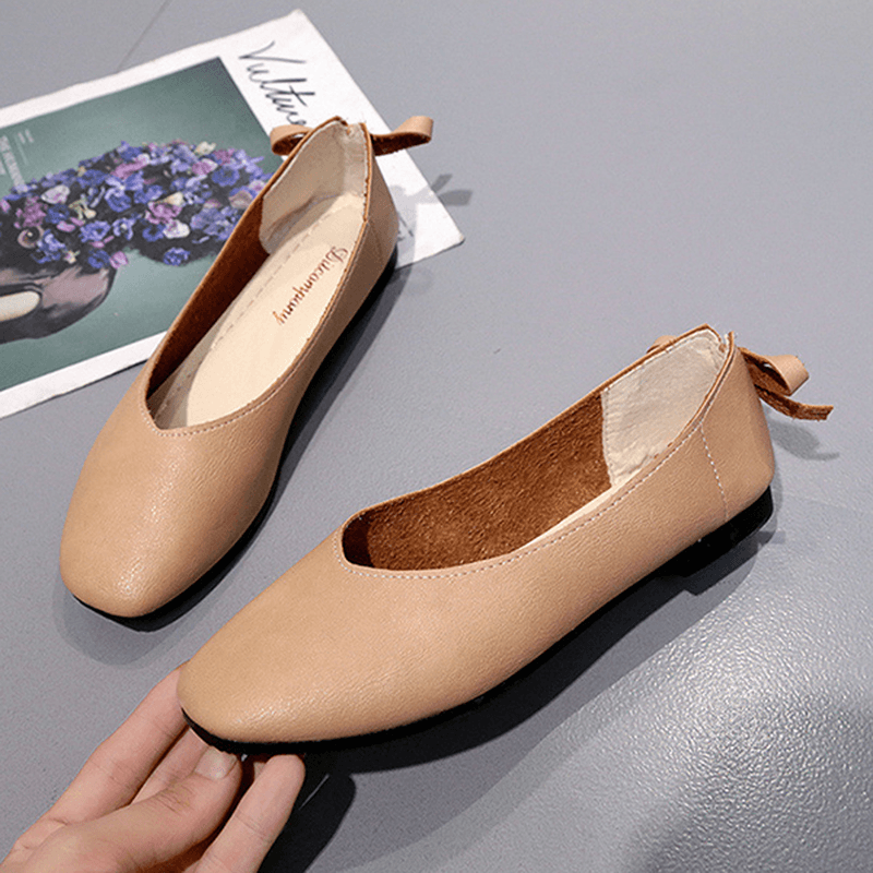 Women Shoes Bowknot Soft Casual Flats