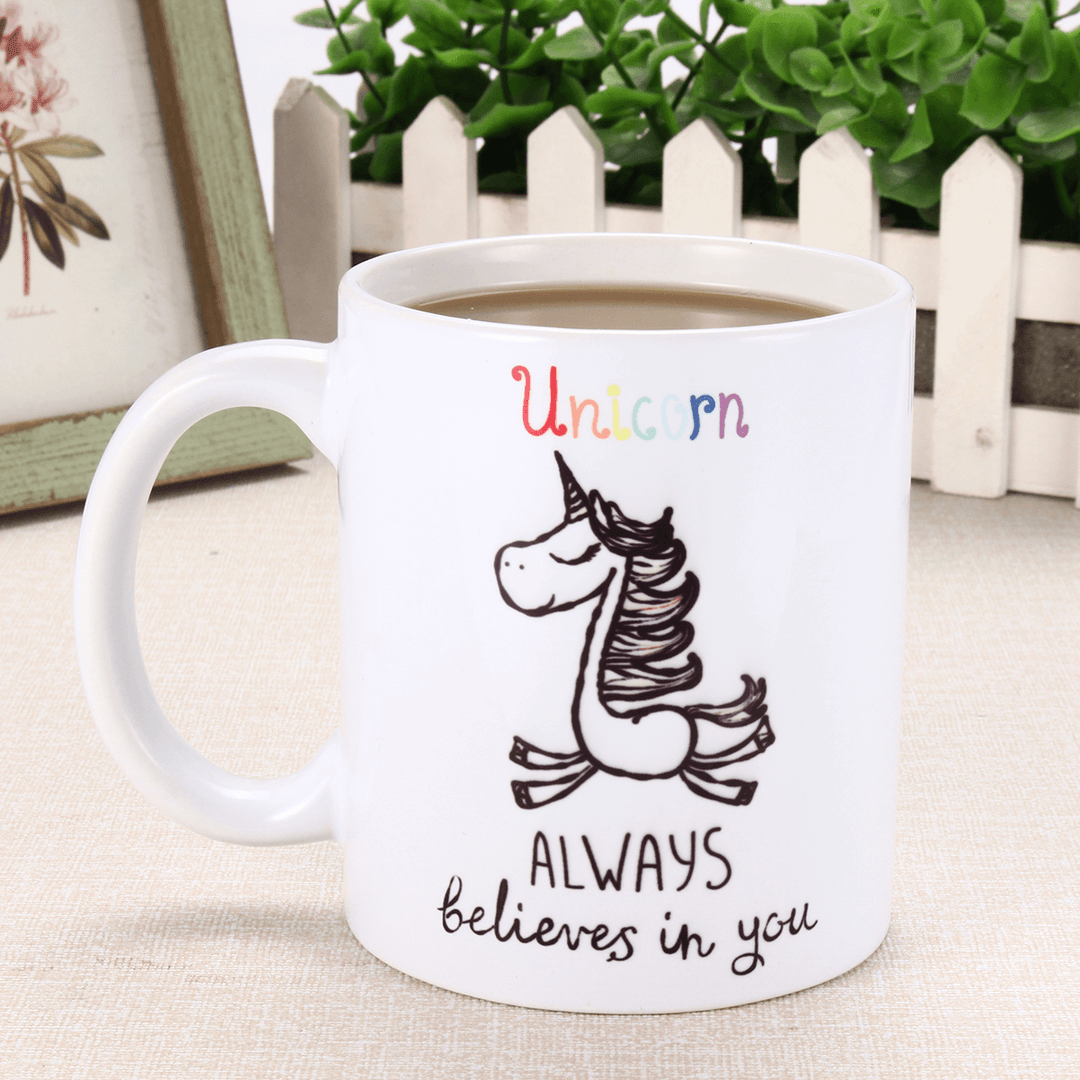 350Ml Funny Novelty Unicorn Ceramic Coffee Mug Always Believes in You Home Office Cup