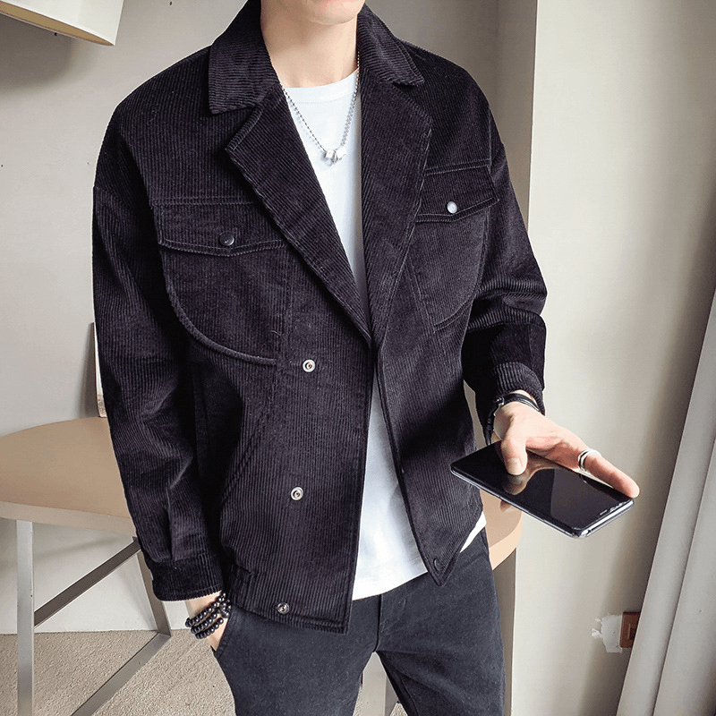 Men'S Corduroy Jacket Coat All-Match Top