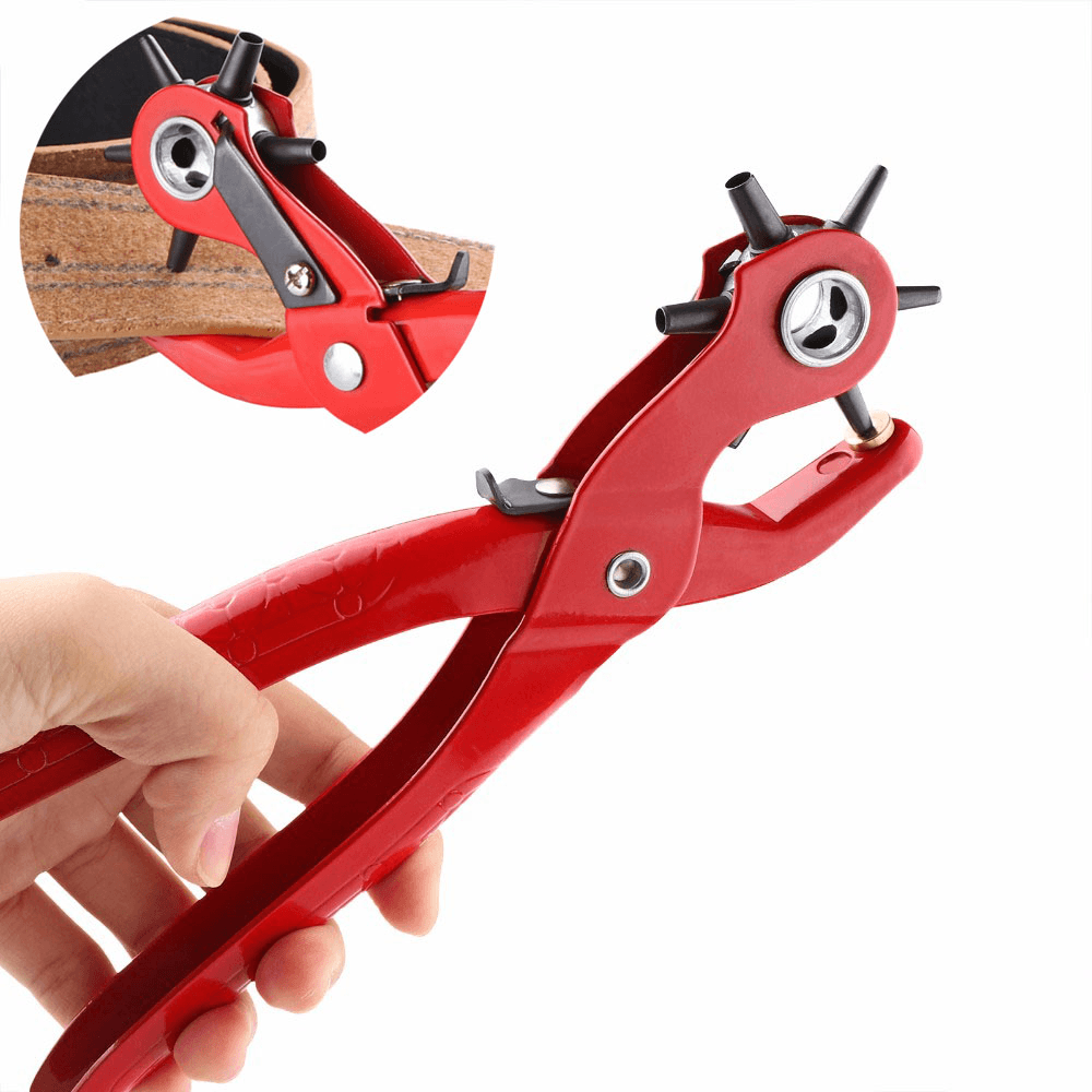 Honana WX-B1 9'' Sewing Leather Belt Hole Puncher Tools Pliers Hook Clamp 2/2.5/3/3.5/4/4.5MM Punch Size for Punching Hole Forceps Punch Head