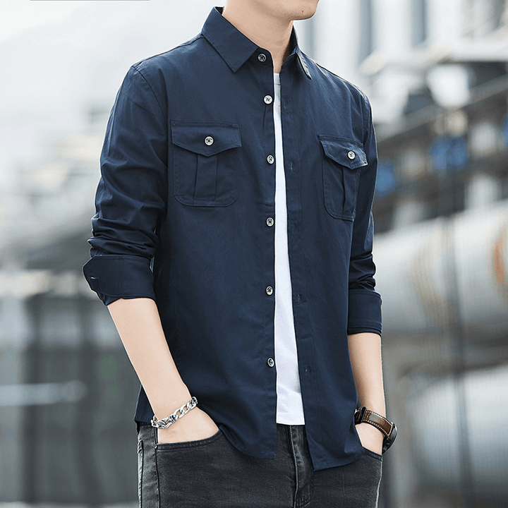 Casual Loose Tooling Jacket Men'S Shirt