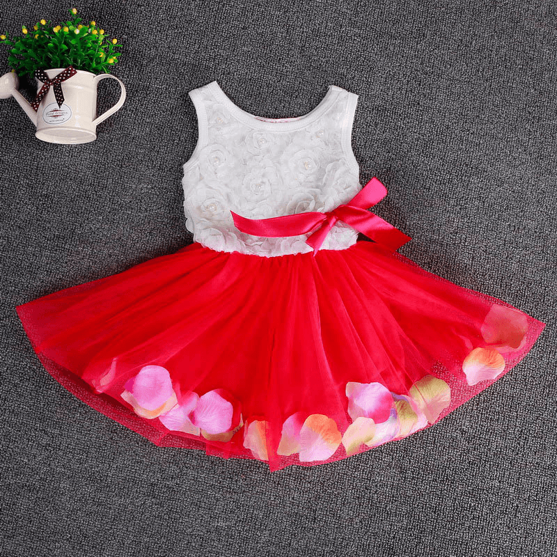 Children'S Wear, Children'S Color, Hem, Small Petal Dress, Princess Girl Skirt