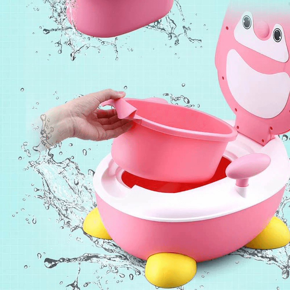 Children Potty Penguin Shape Spatterproof Urine Portable Toilet Freely Adjustable Height for Kid Care