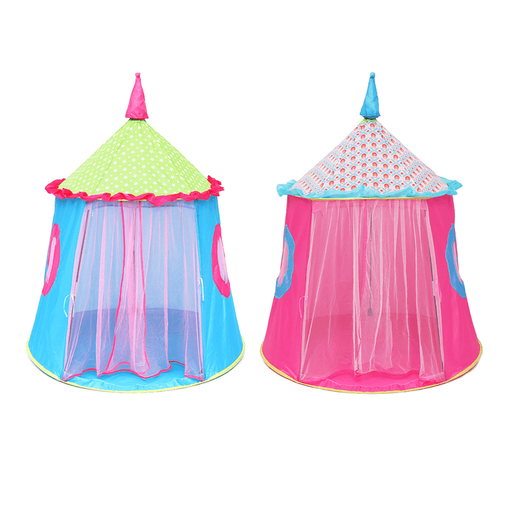 120X110Cm Kids Folding Play Tent Princess Indoor/Outdoor Castle Playhouse Game Tent for over Aged 3 GirlsÔºÜBoys Gifts