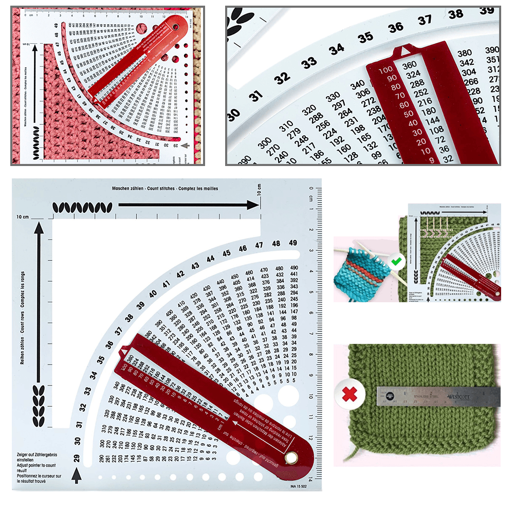 Knitting Gauge Converter Sweater Knitting Circular Density Ruler for Knitting Works Crafts Sweater Knitting Tools Sewing Tool