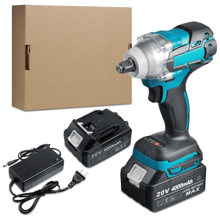 100-240V 20V 520N.M 4000RPM Brushless Electric Impact Wrench Cordless 1/2" Power Tool for Makita Battery - MRSLM