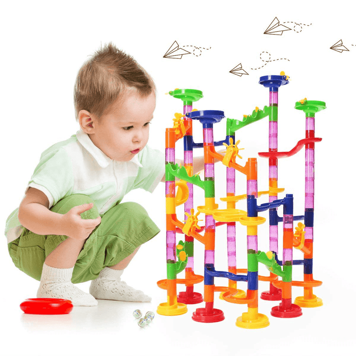 FUNTOK Kids DIY Track Ball Toy Building Blocks Intelligence Development Children Race Track Toys Gift for 3+Years Old