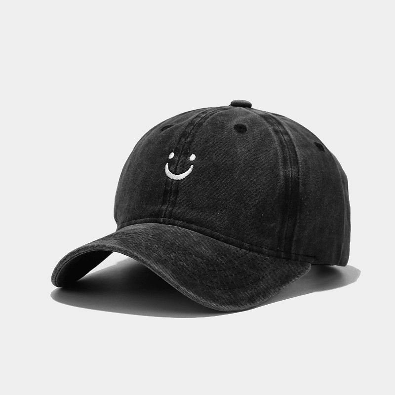 Emoji Smiley Washed Old Baseball Cap