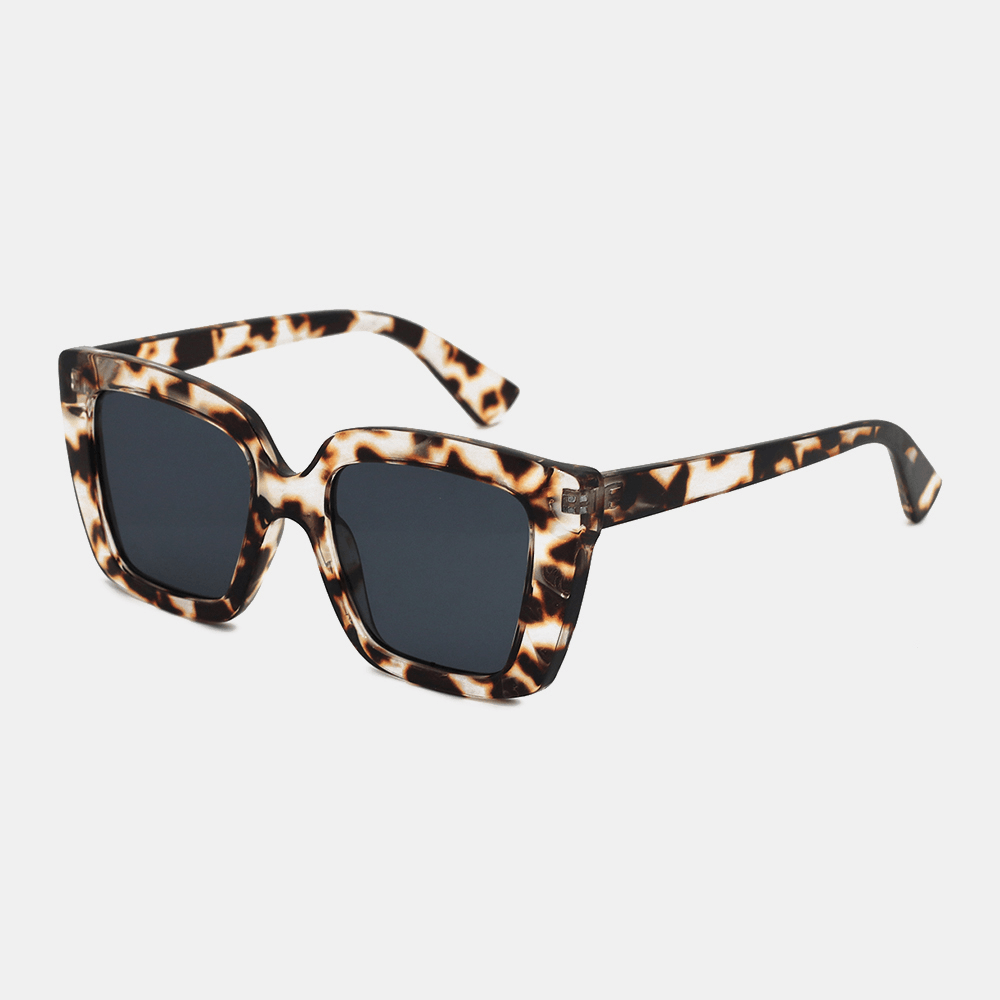 Unisex Leopard Thicken Full Frame Casual UV Protection Polarized Sunglasses