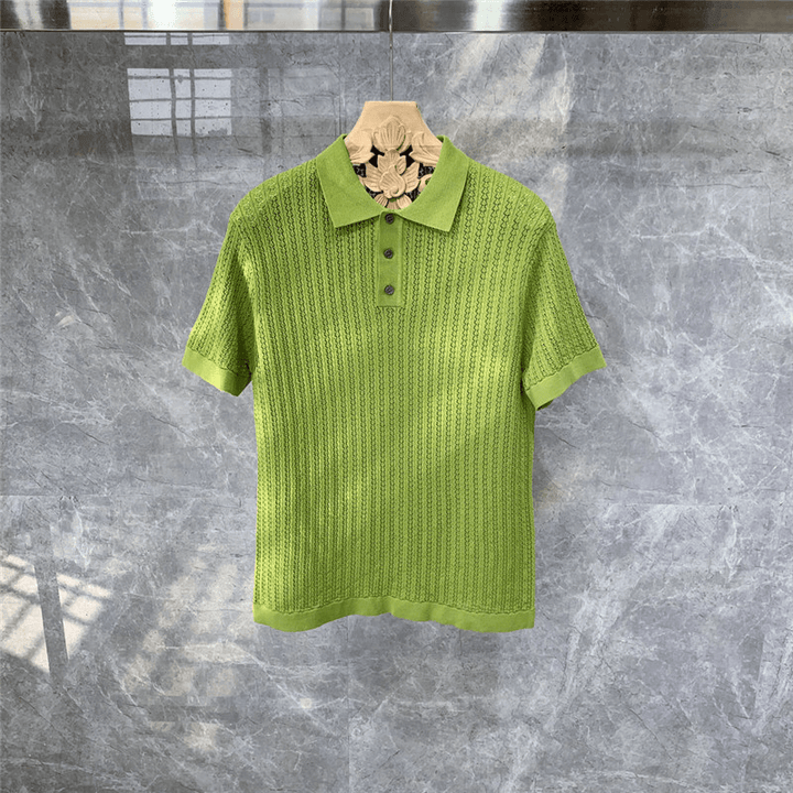 Handsome High-End Knitted Short-Sleeved Polo Shirt