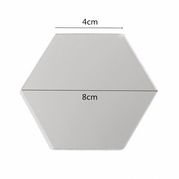 12Pcs 8Cm Mirror Wall Sticker Hexagon Removable Acrylic 3D Mirror DIY Home Room Decor Art