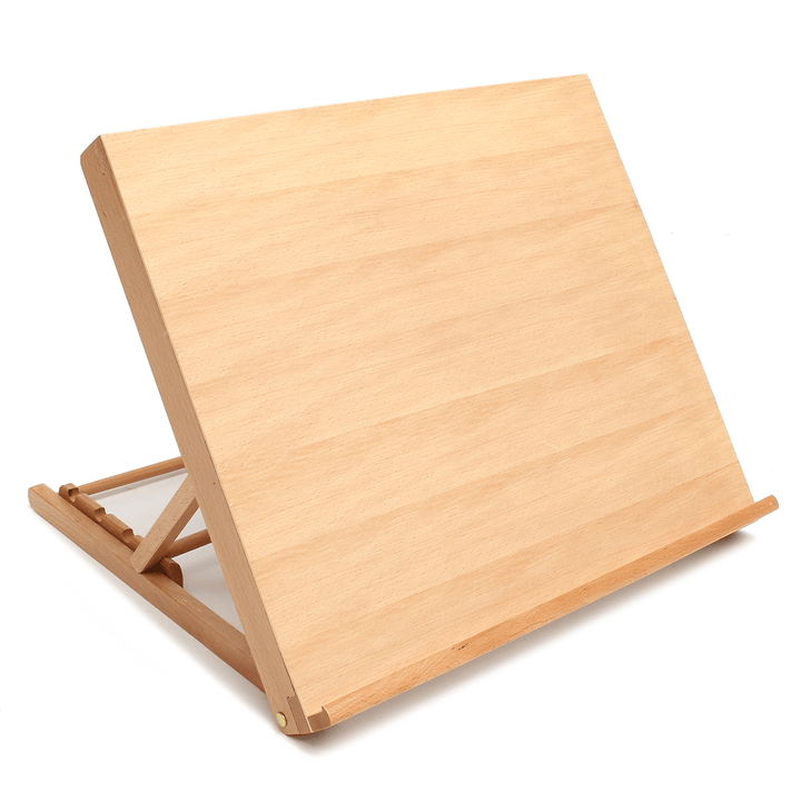 Adjustable Beech Wood Drawing Storage Board Fold Flat Sketching Crafted with Elastic Band