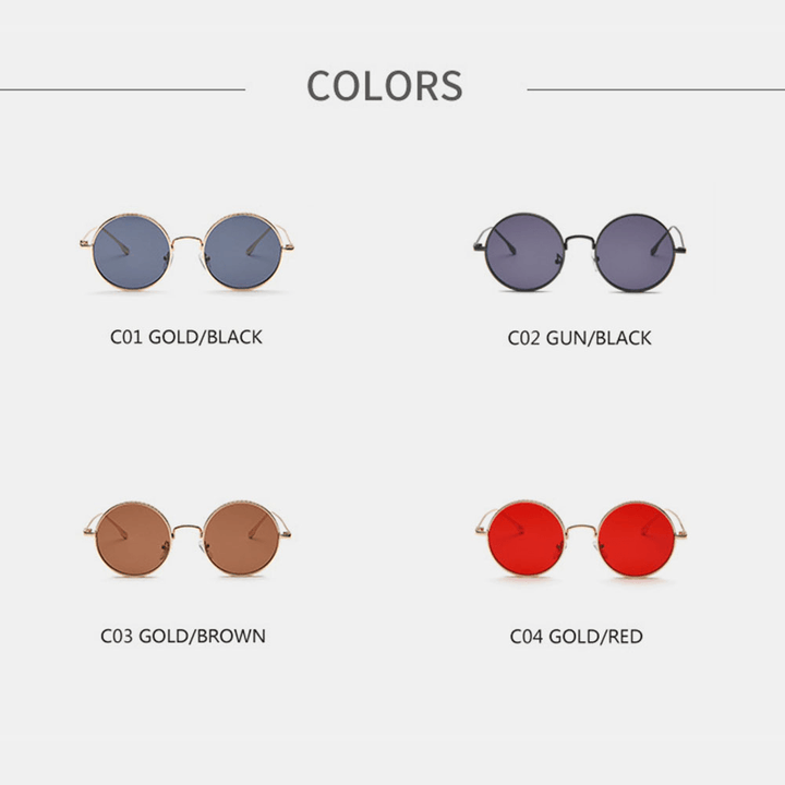 Unisex Retro Metal round Shape Fashion UV Protection Sunglasses