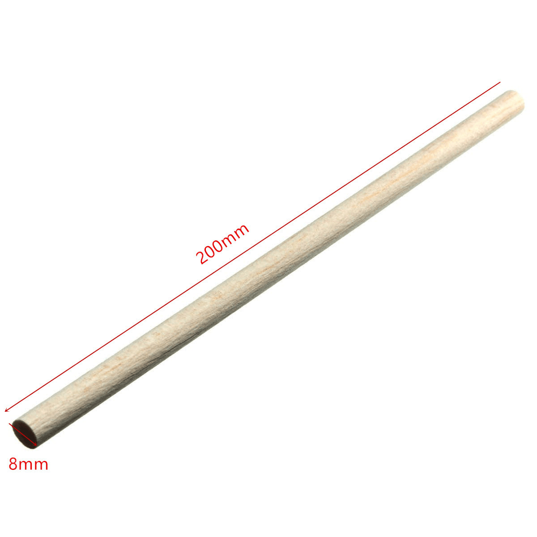 10Pcs 200Mmx8Mm round Natural Wood Stick Wooden Dowel Rod for DIY Crafts Model