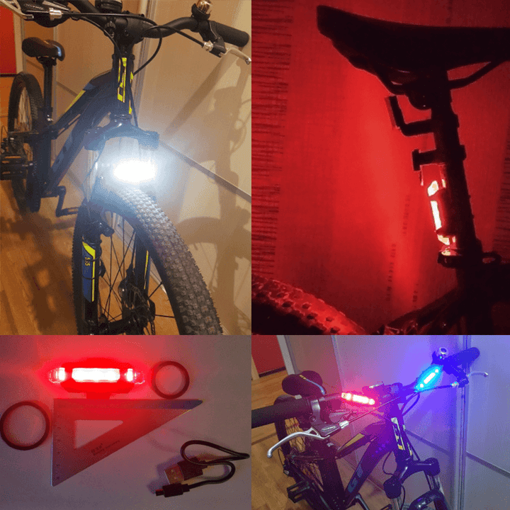 BIKIGHT Multi-Purpose LED Warning Light for Outdoor/Scooter Safety Flashlight USB Rechargeable Headlamp Taillight for Electric Scooters&Bicycle