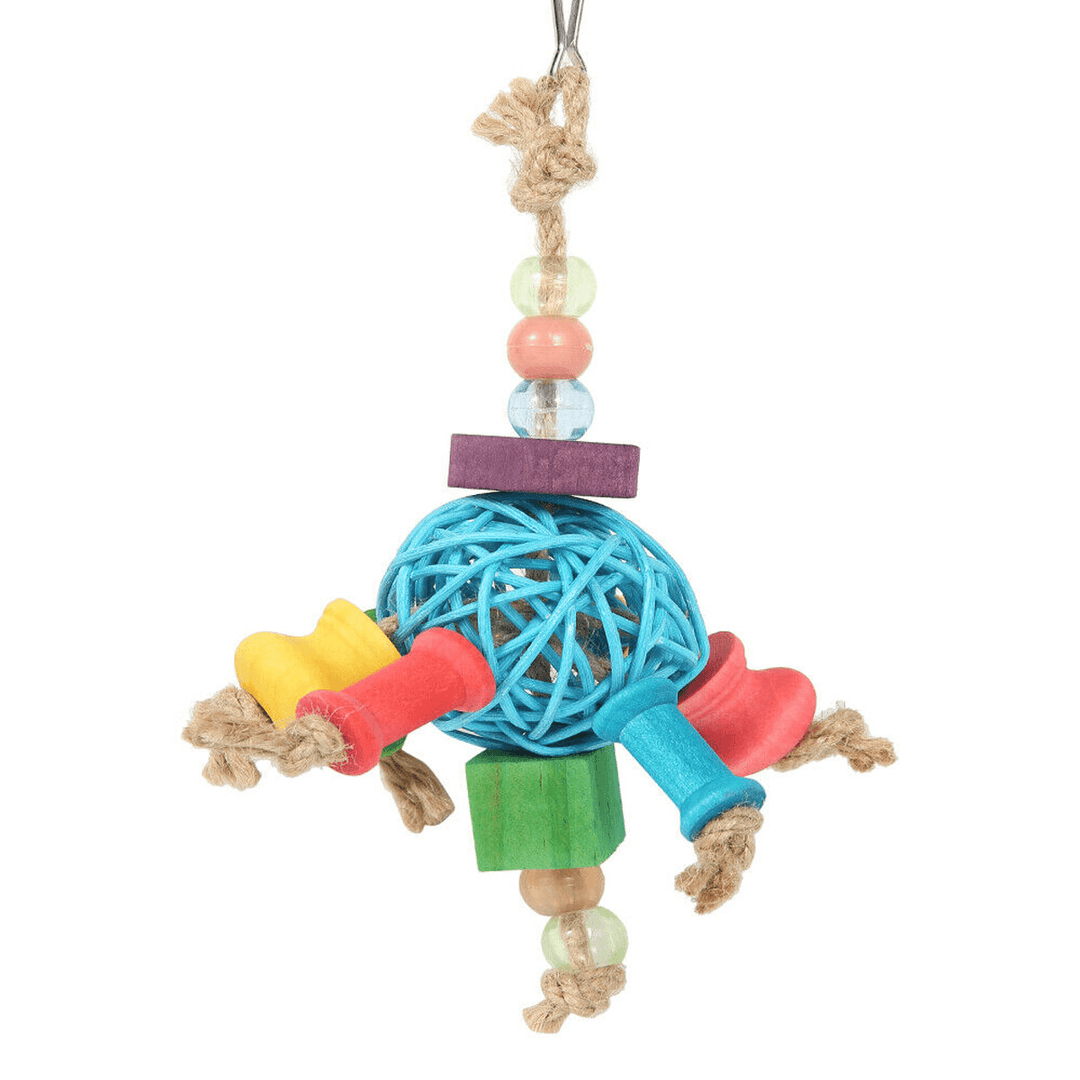 8 Pcs Pet Bird Toys Chewing Hanging Bell Parrot Swing Budgie Cockatrice Cage Set